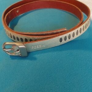 🍁Women's Fossil Gold Tone Belt with Metal Inlay